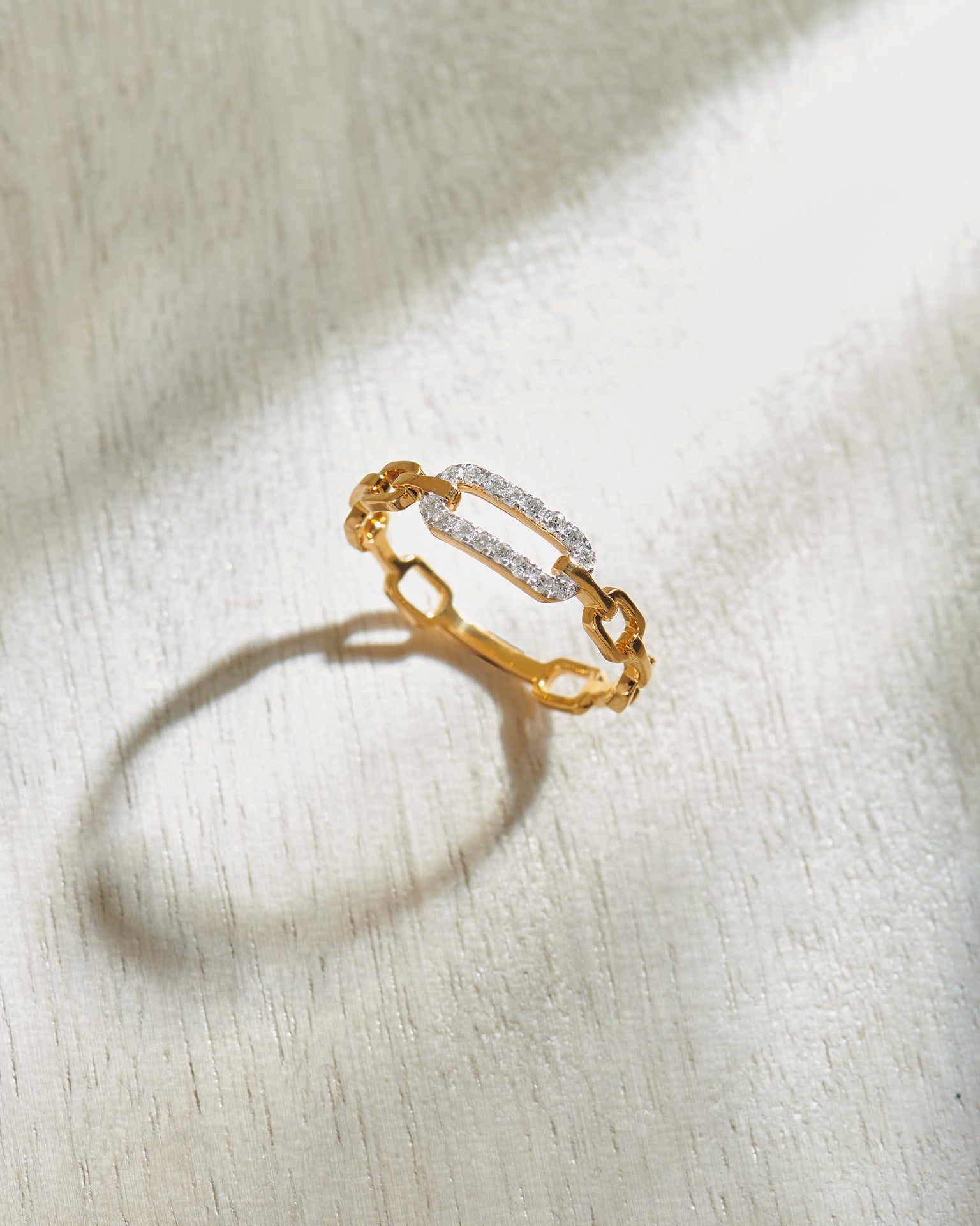 Minimal Paperclip Band, 14K Gold Vermeil, 1/6 ct Lab Grown Diamond-6