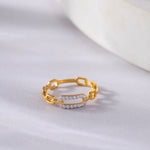 Minimal Paperclip Band, 14K Solid Gold, 1/6 ct Lab Grown Diamond-5