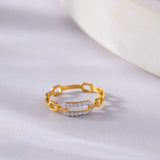 Minimal Paperclip Band, 14K Solid Gold, 1/6 ct Lab Grown Diamond-5