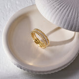 Beaded Stack Diamond Band