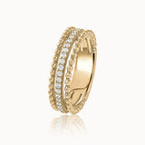 Beaded Stack Diamond Band