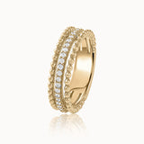 Beaded Stack Diamond Band