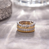 Two-Tone Stacked Diamond Band