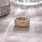 Two-Tone Stacked Diamond Band