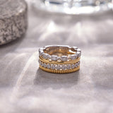Two-Tone Stacked Diamond Band