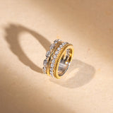 Two-Tone Stacked Diamond Band