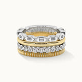 Two-Tone Stacked Diamond Band