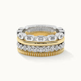 Two-Tone Stacked Diamond Band