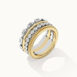 Two-Tone Stacked Diamond Band