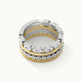 Two-Tone Stacked Diamond Band