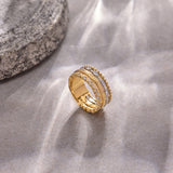 Texture Stacked Diamond Band