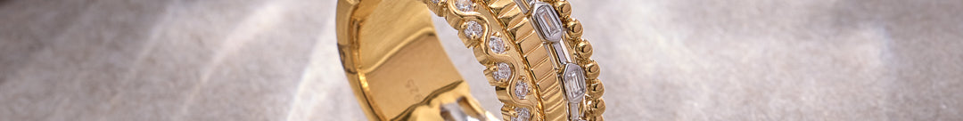 Texture Stacked Diamond Band