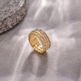 Texture Stacked Diamond Band