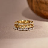 Stacked Three Row Diamond Band