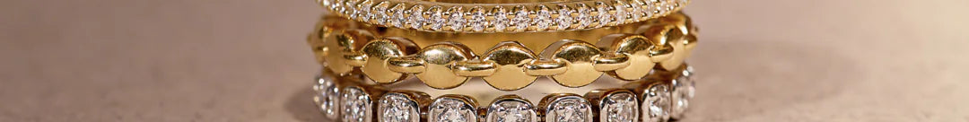 Stacked Three Row Diamond Band