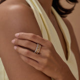 Stacked Three Row Diamond Band