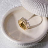 Stacked Marquise Round Diamond Band