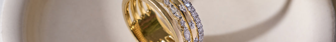 Stacked Marquise Round Diamond Band