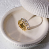 Stacked Marquise Round Diamond Band