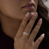 Stacked Marquise Round Diamond Band
