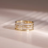 Stacked Marquise Round Diamond Band