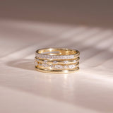 Stacked Marquise Round Diamond Band