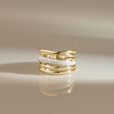 Bold Criss Cross Diamond Band
