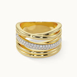 Bold Criss Cross Diamond Band