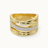 Bold Criss Cross Diamond Band