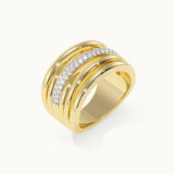Bold Criss Cross Diamond Band