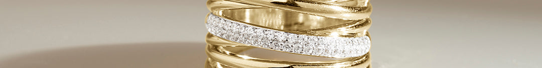Bold Criss Cross Diamond Band