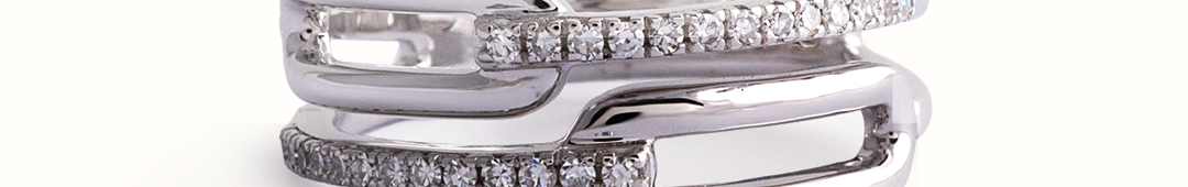Twin Paperclip Diamond Band