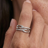 Twin Paperclip Diamond Band