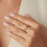 Twin Paperclip Diamond Band