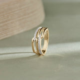 Twin Paperclip Diamond Band