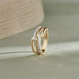Twin Paperclip Diamond Band