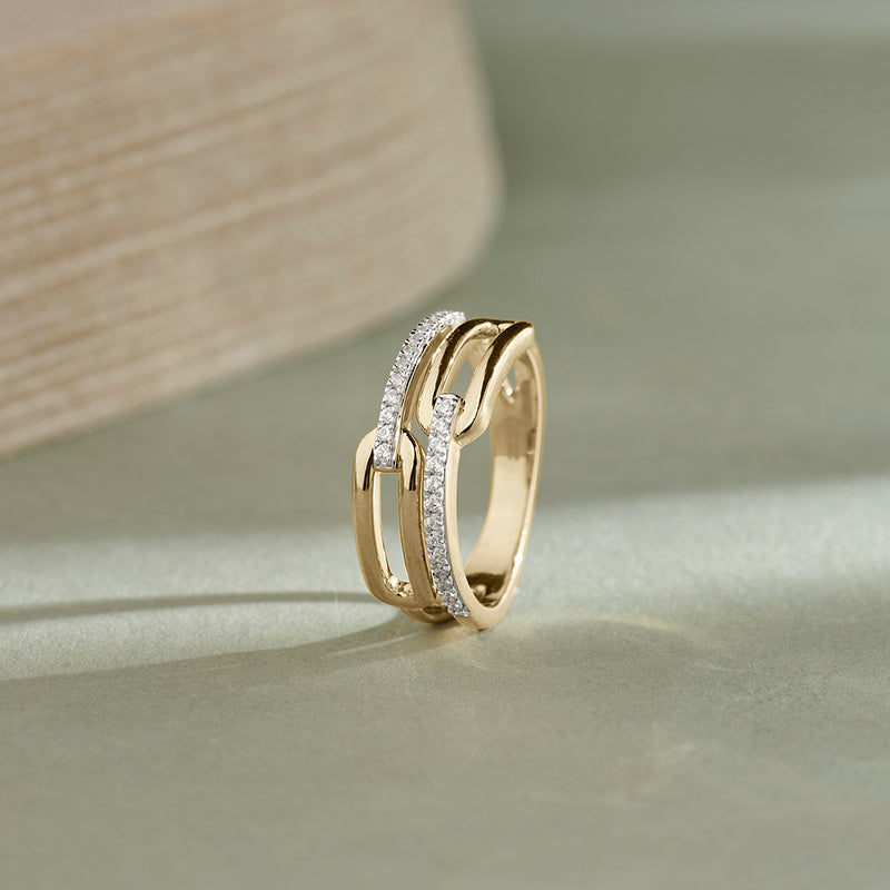 Twin Paperclip Diamond Band
