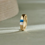Created Sapphire And Parallel Diamond Band