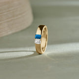 Created Sapphire And Parallel Diamond Band