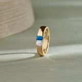 Created Sapphire And Parallel Diamond Band