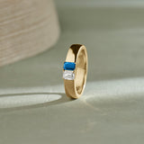Created Sapphire And Parallel Diamond Band