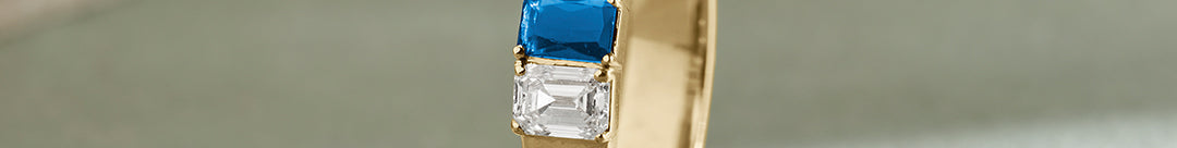 Created Sapphire And Parallel Diamond Band