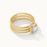 Cushion Solitaire Ring, 14K Gold Vermeil, 5/8 ct Lab Grown Diamond-8