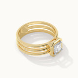 Cushion Solitaire Ring, 14K Gold Vermeil, 5/8 ct Lab Grown Diamond-8