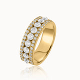 Half Eternity Stacker Diamond Band, 14K Solid Gold, 1 ct Lab Grown Diamond-3