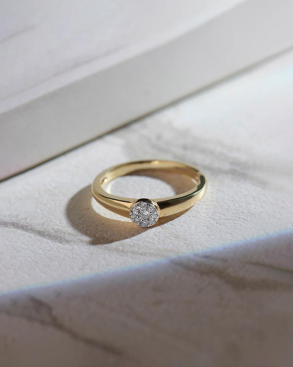 Round Diamond Ring, 14K Gold Vermeil, 1/10 ct Lab Grown Diamond-6