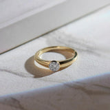 Round Diamond Ring, 14K Gold Vermeil, 1/10 ct Lab Grown Diamond-6