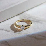 Round Diamond Ring, 14K Solid Gold, 1/10 ct Lab Grown Diamond-6