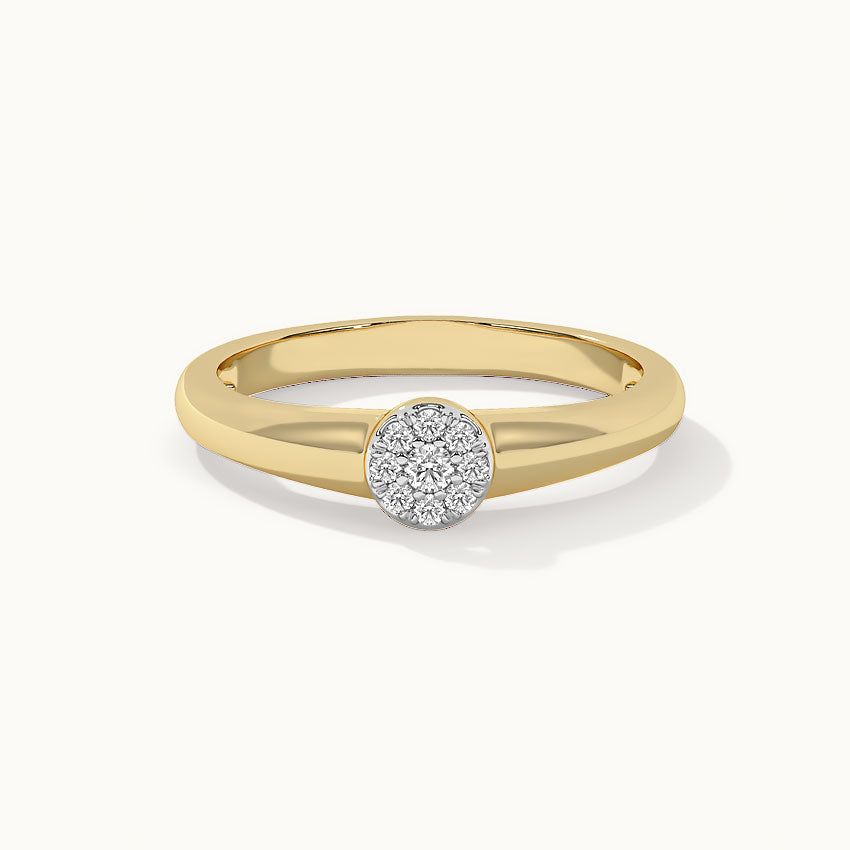 Round Diamond Ring, 14K Solid Gold, 1/10 ct Lab Grown Diamond-3