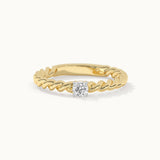 Twisted Diamond Ring, 14K Solid Gold, 1/5 ct Lab Grown Diamond-3